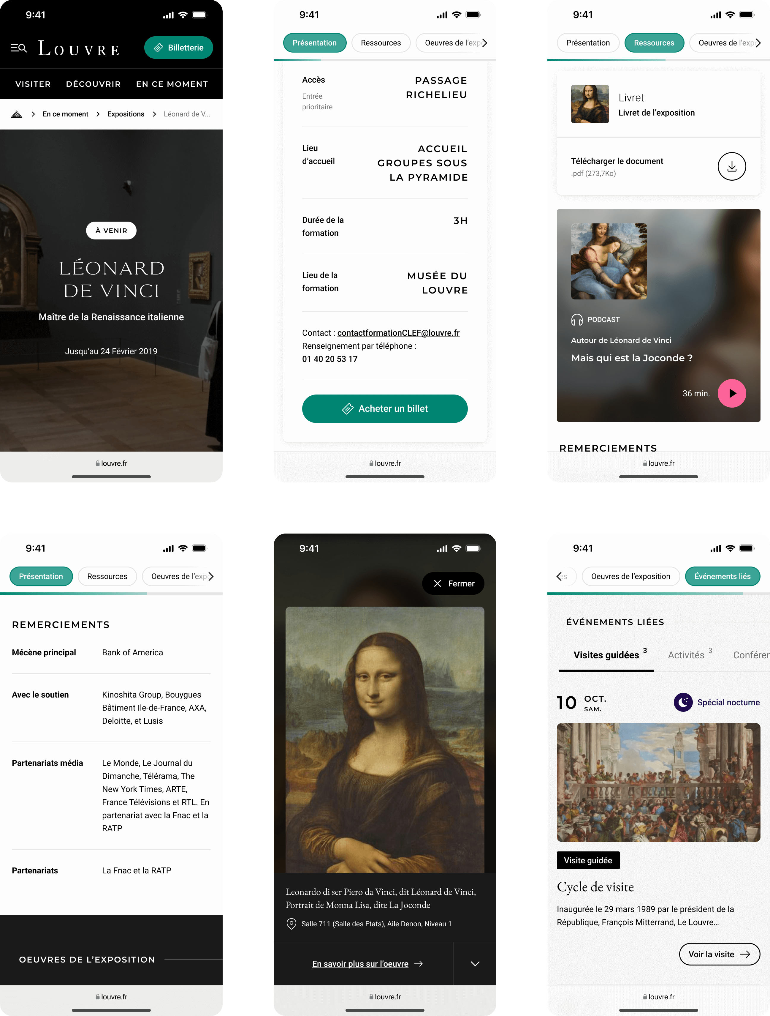 Louvre exhibition page